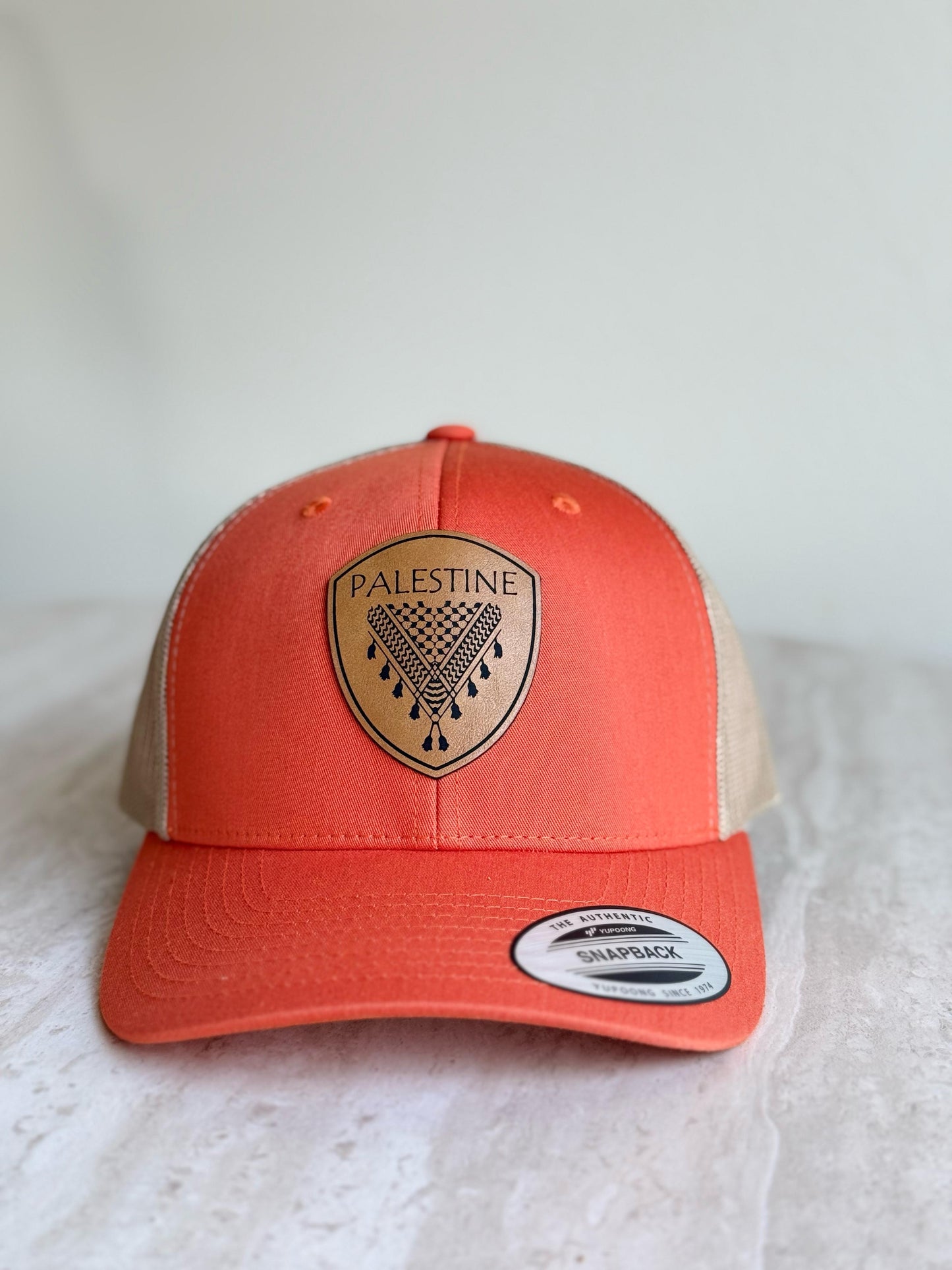 Palestine Keffiyeh Hat- Tan Leather