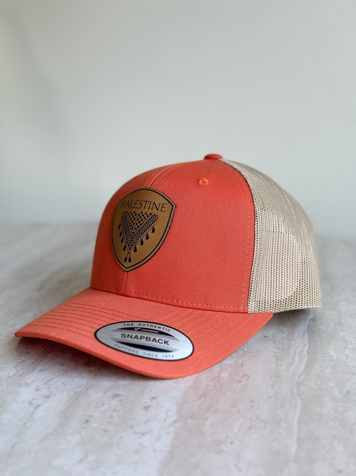 Palestine Keffiyeh Hat- Tan Leather