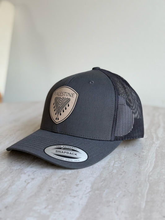 Palestine Keffiyeh Hat- Beige Leather