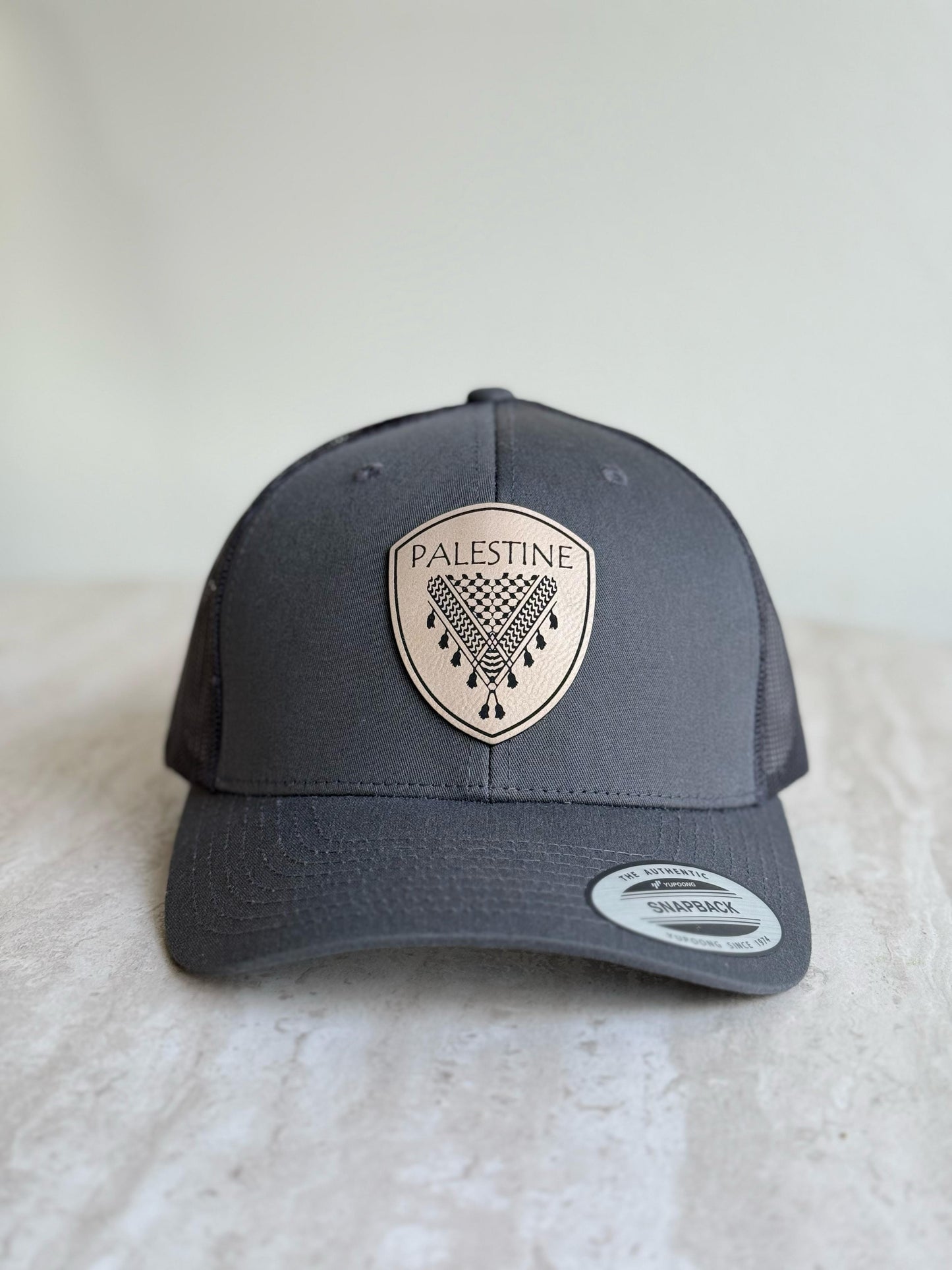 Palestine Keffiyeh Hat- Beige Leather