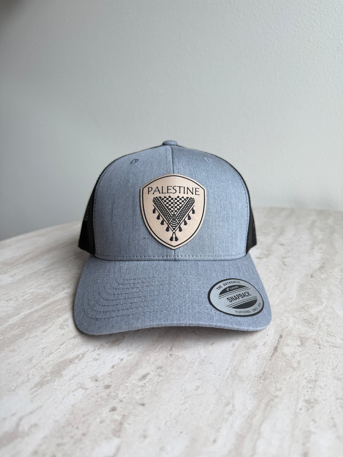 Palestine Keffiyeh Hat- Beige Leather
