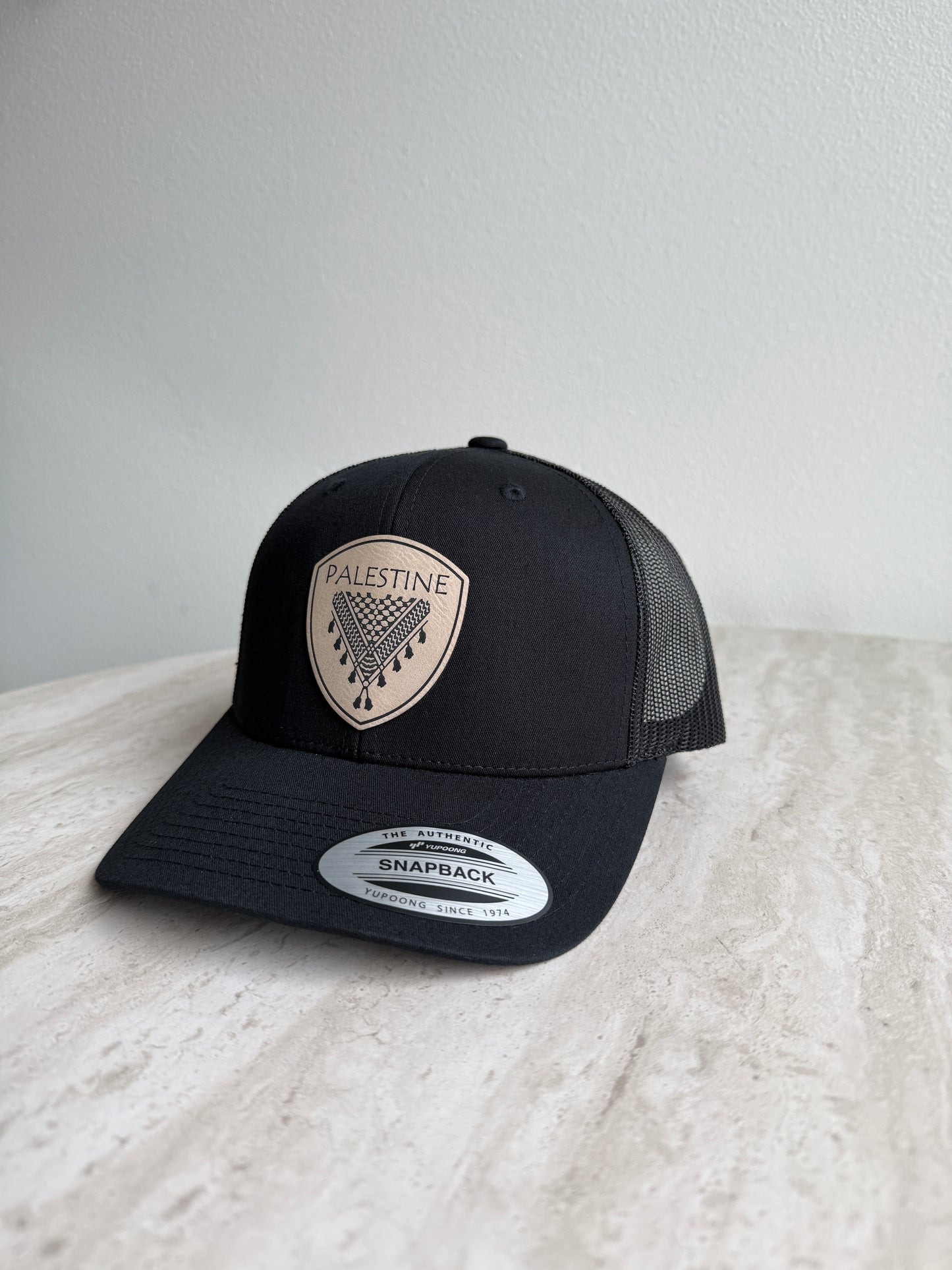 Palestine Keffiyeh Hat- Beige Leather