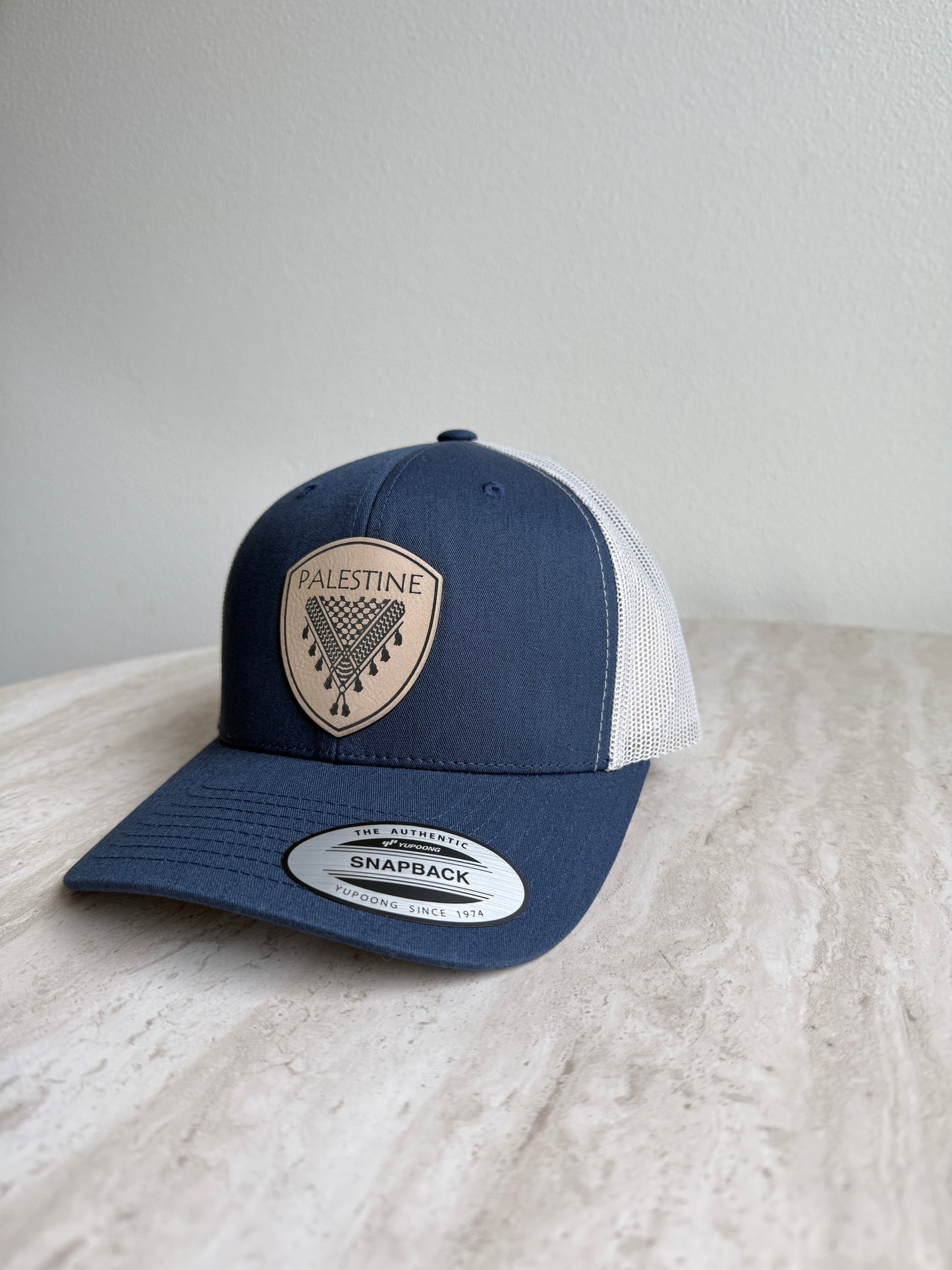 Palestine Keffiyeh Hat- Beige Leather