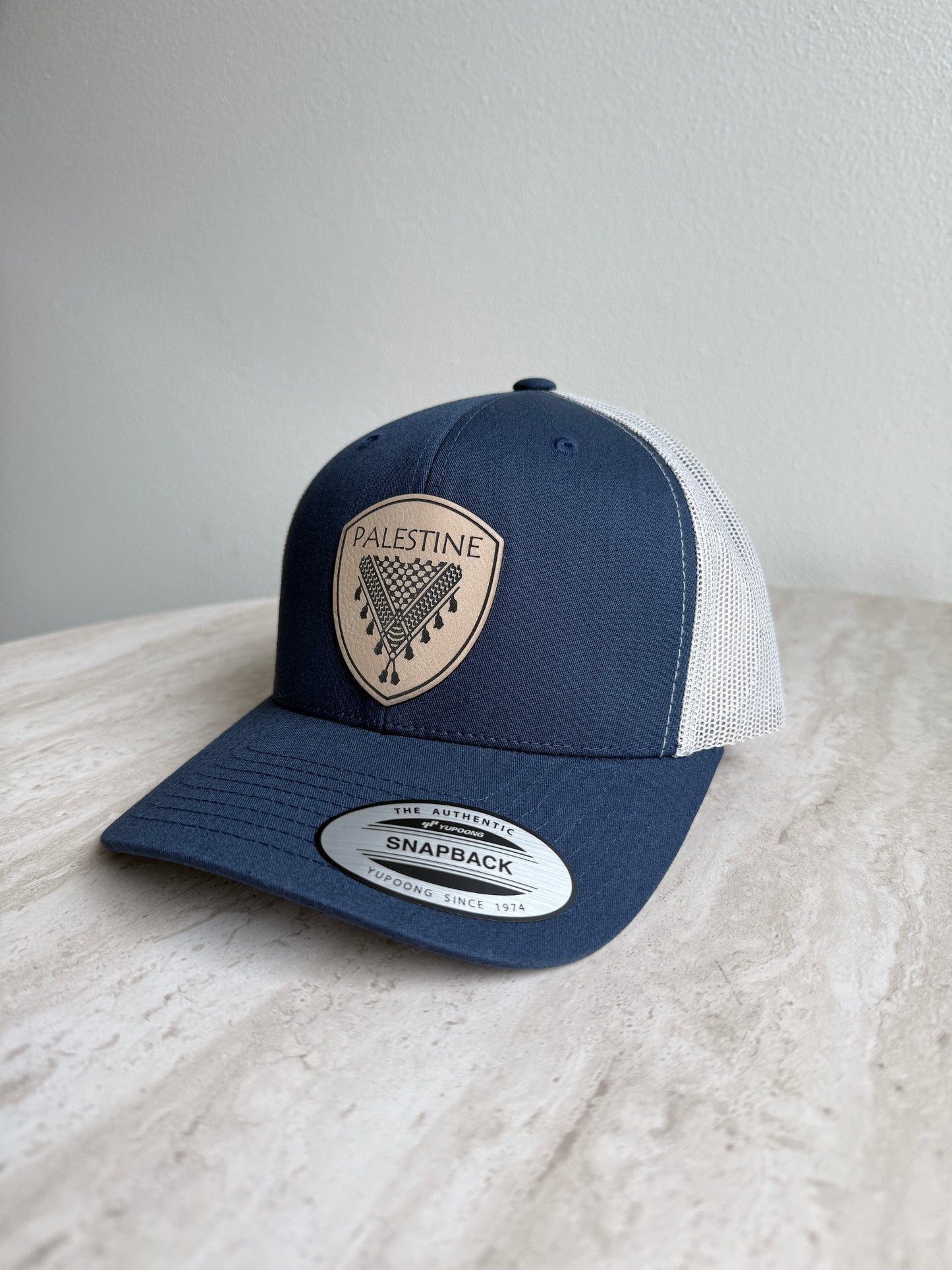 Palestine Keffiyeh Hat- Beige Leather