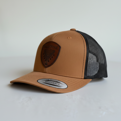 Keffieh en cuir marron