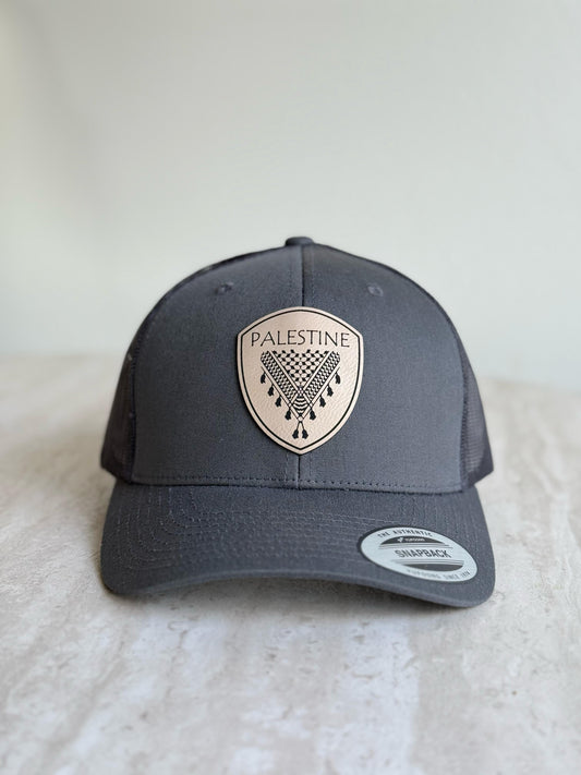 Palestine Keffiyeh Hat- Beige Leather