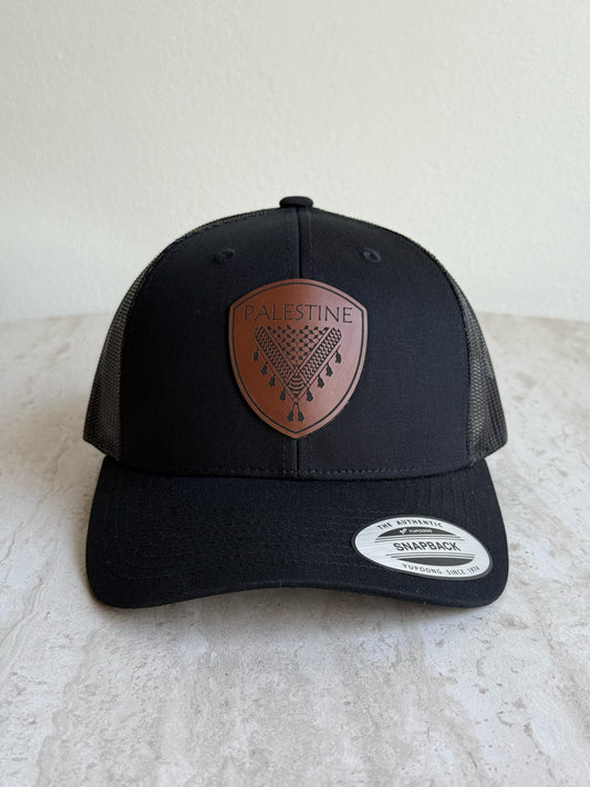 Palestine Keffiyeh Hat- Brown Leather