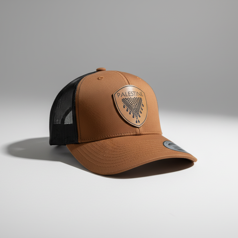 Keffiyeh Hat- Tan Leather