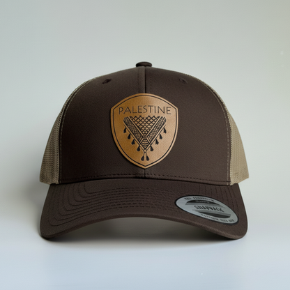 Keffiyeh Hat- Tan Leather